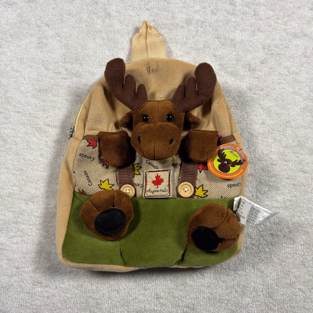 Cute Moose Plush Backpack Bag Niagara Falls Canada‎ Souvenir Small Kids